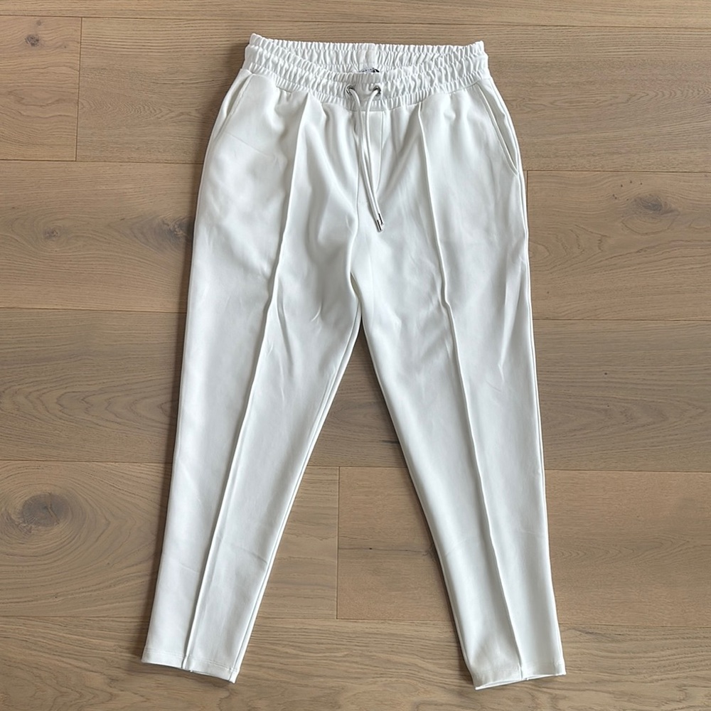 Men's REISS White Drawstring Pants Size M. 29” inseam